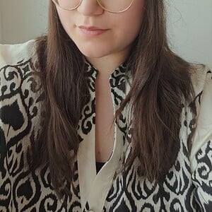 Gehaakte muts | Beige en lichtblauw