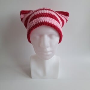 Gehaakte muts | Lichtroze en knalroze