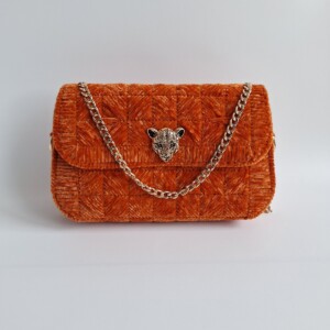 Geweven crossbody tas | Oranje en goud