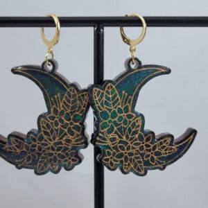 Halve maan bloemen oorbellen