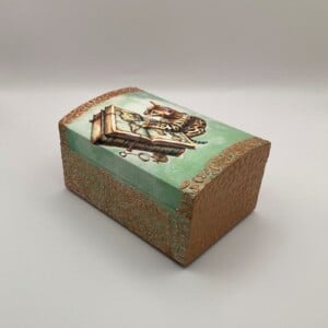 Handgedecoreerde sieradendoos ‘Meow Around The World’