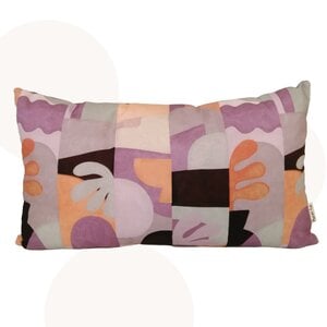 Handgemaakt kussen met fantasie print - Lila