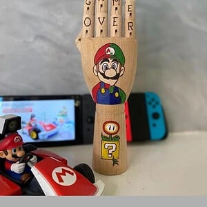 Houten Handje – Nintendo Mario Luigi en vuur bloem
