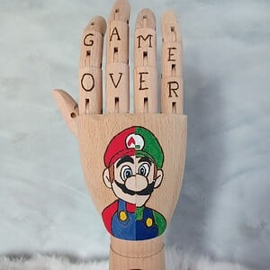 Houten Handje – Nintendo Mario Luigi en vuur bloem
