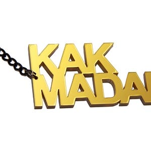 Kakmadam! naamketting goud