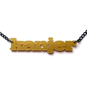 Kanjer! naamketting (goud)