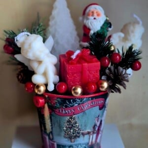 Kerst kaarssen boeket