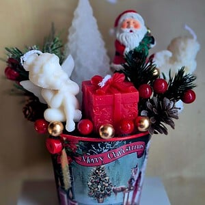 Kerst kaarssen boeket