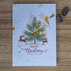 Kerstkaart op bloeipapier - Nostalgische kerstboom