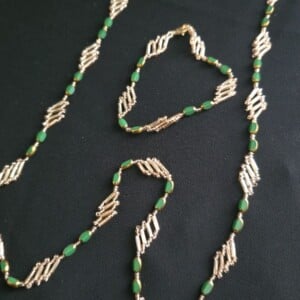 Long neclace golden/green
