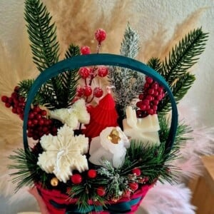 Mooie kerst kaarssen boeket