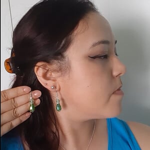 Oorbellen Collectie: Glans en kleur groen: Handgemaakt met glazen kralen