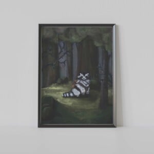 Raccoon forest - Wasbeer in een bos (A5)