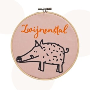 Ronde wandhanger Zwijnenstal | Roze