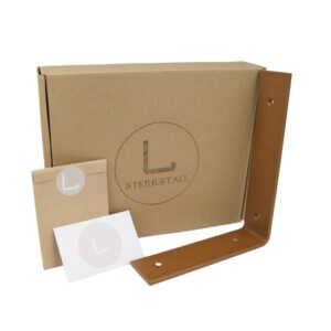 STERKSTAEL Ares Cortenstaal - industriële plankdrager – geschikt voor een plank van 20 to 25 cm – kleur brons roestig bruin – incl. bevestigingsmateriaal - poedercoating – staal - 1 stuk