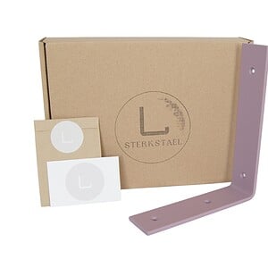 STERKSTAEL Ares Lila Mist - industriële plankdrager – geschikt voor een plank van 20 to 25 cm – kleur paars violet – incl. bevestigingsmateriaal - poedercoating – staal - 1 stuk
