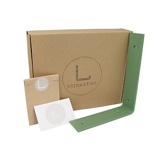 STERKSTAEL Ares Salie Groen - industriële plankdrager – geschikt voor een plank van 20 to 25 cm – kleur Groen – incl. bevestigingsmateriaal - poedercoating – staal - 1 stuk