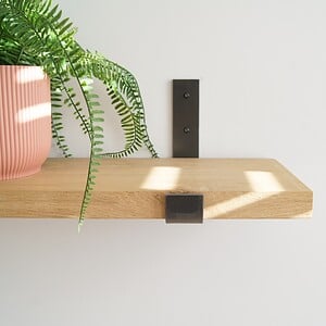 STERKSTAEL Odin Gun Metal - industriële plankdrager – geschikt voor een plank van 20 cm – kleur naturel gunmetal – incl. bevestigingsmateriaal - poedercoating – staal - 1 stuk