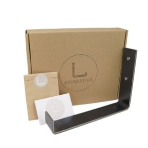 STERKSTAEL Odin Gun Metal - industriële plankdrager – geschikt voor een plank van 20 cm – kleur naturel gunmetal – incl. bevestigingsmateriaal - poedercoating – staal - 1 stuk