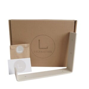 STERKSTAEL Odin Japandi Beige - industriële plankdrager – geschikt voor een plank van 20 cm – kleur beige zand – incl. bevestigingsmateriaal - poedercoating – staal - 1 stuk