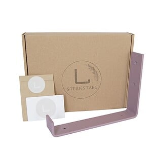 STERKSTAEL Odin Lila Mist - industriële plankdrager – geschikt voor een plank van 20 cm – kleur paars violet – incl. bevestigingsmateriaal - poedercoating – staal - 1 stuk
