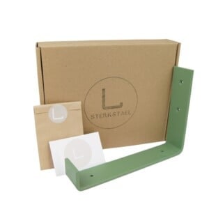 STERKSTAEL Odin Salie Groen - industriële plankdrager – geschikt voor een plank van 20 cm – kleur groen – incl. bevestigingsmateriaal - poedercoating – staal - 1 stuk