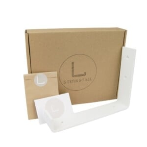 STERKSTAEL Odin Wit - industriële plankdrager – geschikt voor een plank van 20 cm – kleur wit – incl. bevestigingsmateriaal - poedercoating – staal - 1 stuk