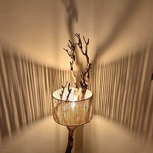 Seringen lamp met lage kap