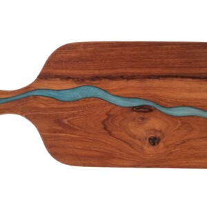 Serveerplank teak met epoxy