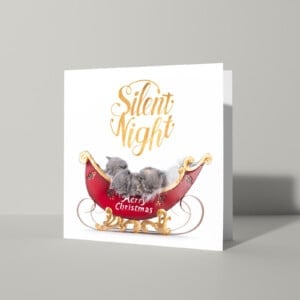 Stille nacht kerstkaart met katten