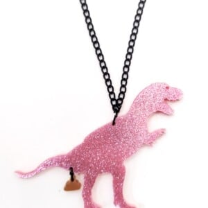 The Golden Turd ketting (T-rex) glitter