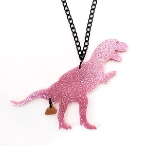 The Golden Turd ketting (T-rex) glitter