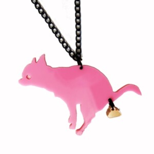 The Golden Turd ketting (chihuahua) glitter roze