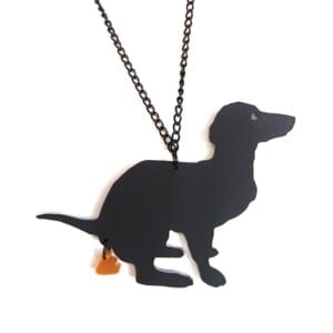 The Golden Turd ketting (teckel) zwart