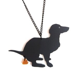 The Golden Turd ketting (teckel) zwart