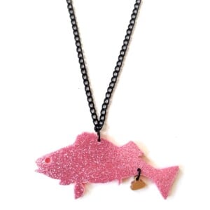 The Golden Turd ketting (vis) glitter