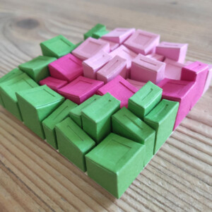 Kunstobject - Tulp -papier - roze - groen