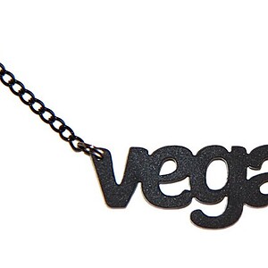 Vegan! naamketting 2.0 (zwart)