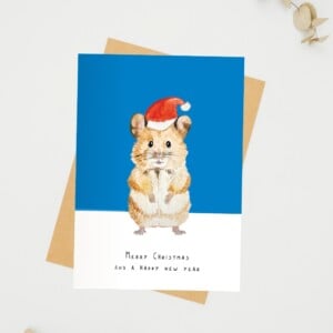 Vier kerstkaarten dieren