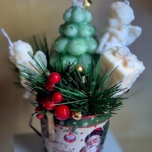 Voor deze kerst mooie kerst kaarssen boeket