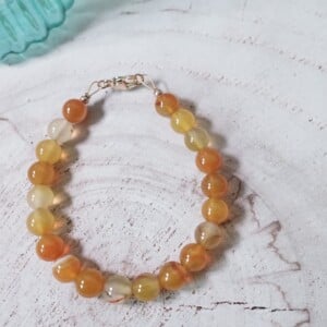 Yellow flower stone armband