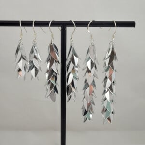 Zilver pailletten hang oorbellen