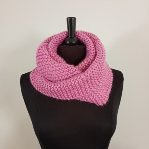 gebreide wikkelsjaal, roze