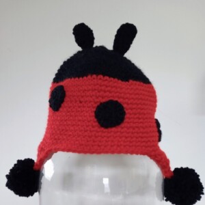 mutsje, lieveheersbeestje, rood, zwart