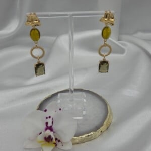 statement oorbellen olijfgroen/goud