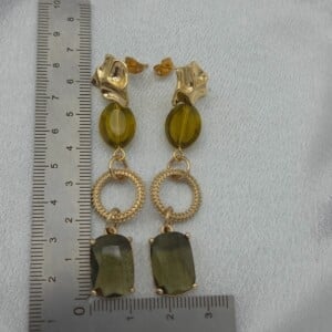 statement oorbellen olijfgroen/goud