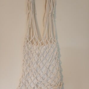 tas, macramé met binnenzak, wit