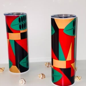 20 oz Drinkbeker met Afrikaanse Geometrische Print – Thermobeker 590 ml – Warm & Koud