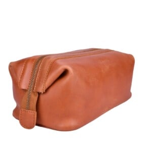 Beocca Leren toilettas Miles Cognac