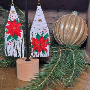 Fringeoorbellen met Poinsettia – Feestelijke Kerst Edition